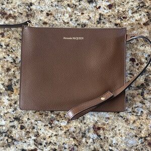 Alexander McQueen Brown Leather Wristlet